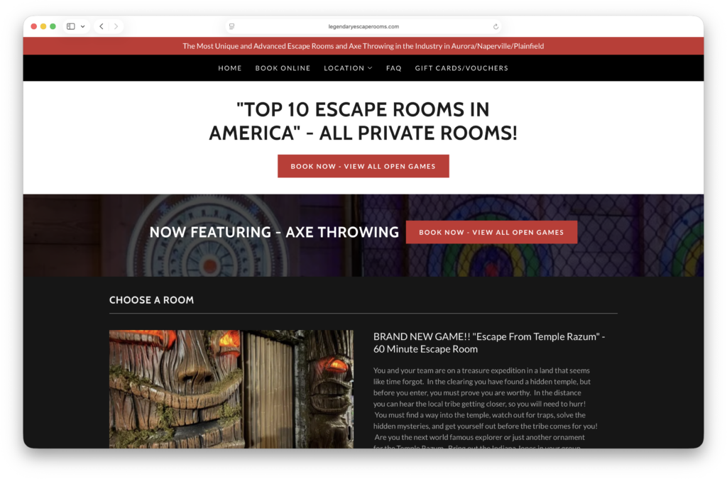 Legendary Escape Rooms