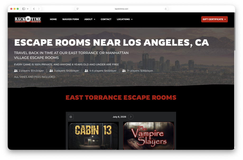Back in Time Escape Rooms